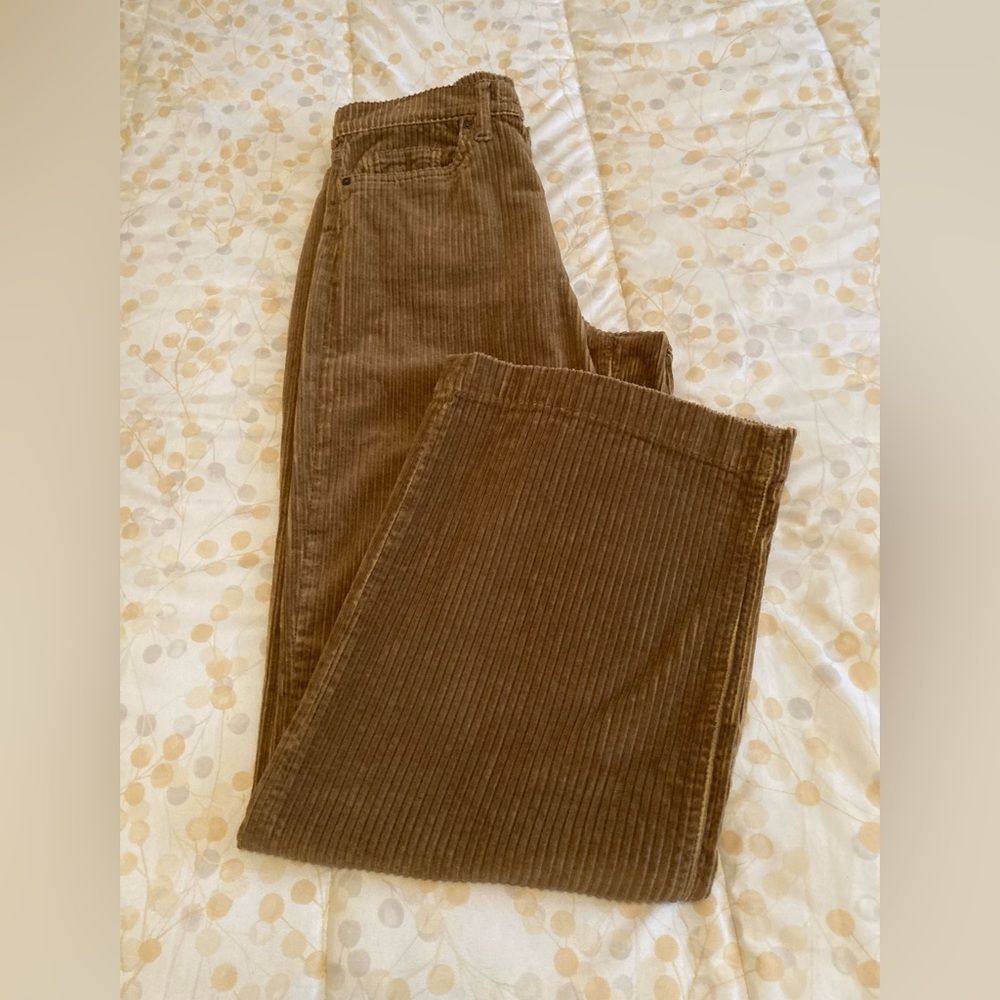 Lands’ End wide leg wide wale corduroy trousers